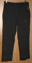 Womens Petites LP Denim &amp; Co. Black Casual Dress Pants Embroidered Cuffs - $18.81