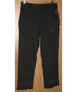 Womens Petites LP Denim &amp; Co. Black Casual Dress Pants Embroidered Cuffs - £14.80 GBP