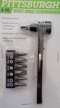 8 Piece Right Angle Offset Screwdriver Ratcheting Tool Set Hex Bit - $8.56