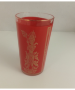 Vintage Culver Red Gold Siam Thai Goddess 5” Tumblers Drinking Glass MCM - $13.52 CAD