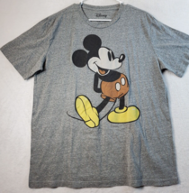 Disney T Shirt Mens Size XL Gray Cotton Short Sleeve Round Neck Mickey Mouse - £10.46 GBP