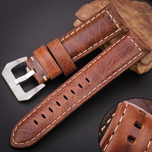 20mm Genuine Cowhide Grain Leather Black/Brown/Red Watch Strap/Watchband/Belt - £16.04 GBP