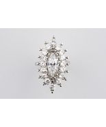 3.75 Carat Marquise Diamond 14k White Gold Cocktail Ring w/ Bezel Size 6.25 - $27,870.86