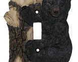 Set of 2 Rustic Black Bear Cub Climbing On Tree Wall Single Toggle Switc... - €24,84 EUR