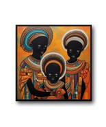 African Black Three Children Angels Painting Print Framed&quot;12x12&quot; By Shan... - $65.03 CAD