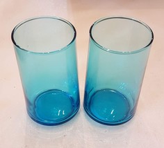 Libbey Blue Water Glass Tumbler LOT Aqua Turquoise 12 oz VTG Highball Ic... - $19.73