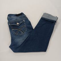 Wallflower WFI10247M Women's Blue Cotton Blend Cropped Denim Jeans Size 7 image 2