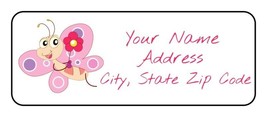 30 Cute Butterfly Return Address Labels stickers tags personalized flowers - $11.99