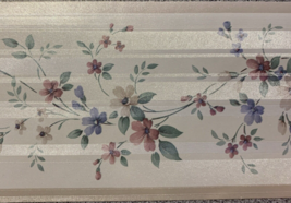 Vintage Brewster Wallpaper Border Satin Cream White Dainty Floral 3.75 in W - £6.37 GBP