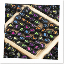 1000pcs Acrylic Number Beads 0-9 Round 4x7mm - DIY Jewelry Making for Br... - $21.77