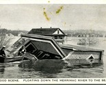 Vintage Postcard - Flood Scene - Floating Down the Merrimac to Sea 1930s... - $33.61