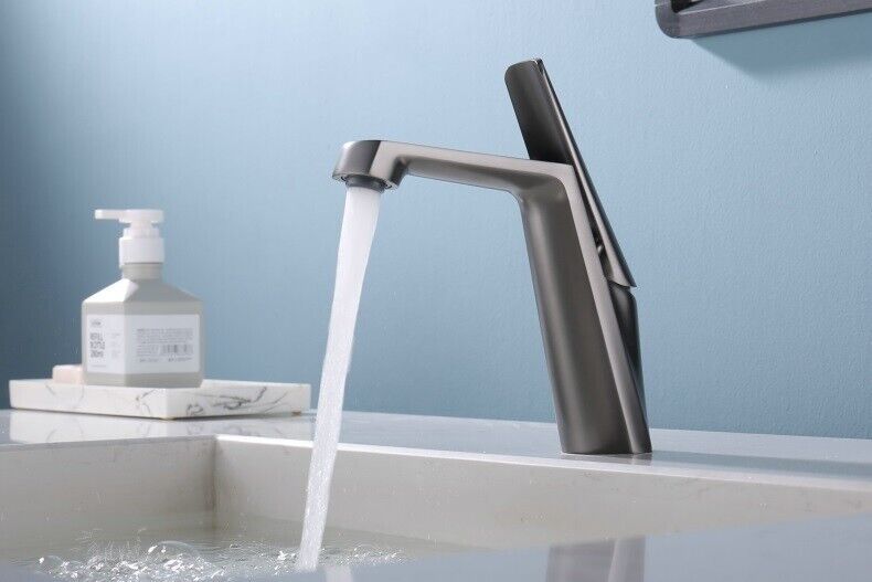 Grey Single hole  Bathroom Sink Faucet Mixer Tap deck mounted New - $98.99