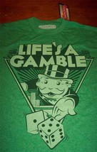 Vintage Style Monopoly Life&#39;s A Gamble T-Shirt Mens 2XL Xxl New w/ Tag - £14.78 GBP