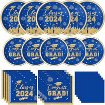Graduation Plates and Napkins 2024 Graduation Party Supplies, Class of 2024 Cong - £21.93 GBP