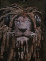 Nwt - Rasta Lion With Dreads &amp; Headphone Size S Green Dye Short Sleeve Tee - £7.98 GBP