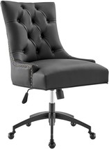 Modway Regent Tufted Vegan Leather Swivel Office Chair, Black Black - £182.99 GBP