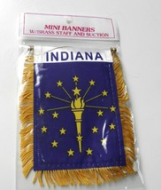 Indiana Mini Polyester Us State Flag Banner 3 X 5 Inches - £4.28 GBP