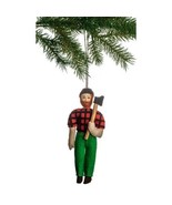 Paul Bunyan With Ax Ornament Hand Made Wool Felt Ornament for Tree or Auto - £16.16 GBP