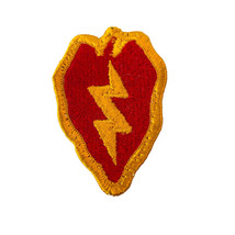 US Army Vietnam 25th Infantry Division Patch Embroidered Badge Red Yellow Bolt - £11.11 GBP