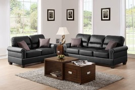 Madan 2-Piece Living Room Sofa Set Upholstered in Bonded Leather - £836.90 GBP