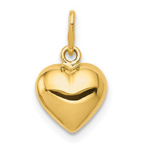 14K Polished 3-D Puffed Heart Charm YC1211 - £82.85 GBP