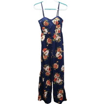 Band of Gypsies Navy Blue Floral Jumpsuit Size Small - £19.37 GBP