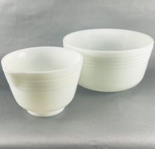 Pyrex Hamilton Beach Milk Glass White Ribbed Stand Mixing Bowls Replacem... - $27.39