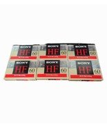 Lot of 6 Sony HF 60 Blank Audio Cassette Tapes Type I Normal Bias - £15.52 GBP
