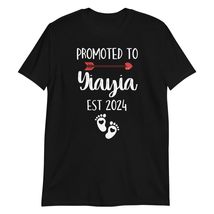 Promoted to Yiayia Est 2024 Funny First Mothers Day T-Shirt Black - £15.43 GBP+