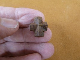 (CR593-105) 5/8&quot; Fairy Stone CHRISTIAN CROSS oiled Staurolite Crystal MA... - $16.99