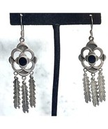 925 STERLING SILVER AND ONYX CHANDELIER EARRINGS SKY - $46.33