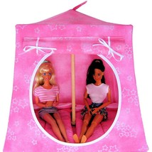 Light Pink Toy Play Pop Up Doll Tent, 2 Sleeping Bags, Silver Star Print  - £19.71 GBP