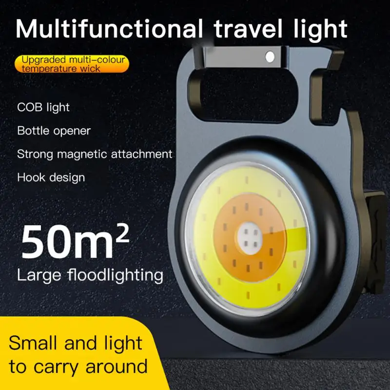 Mini Portable Led Flashlight USB Rechargeable Keychain Light Pocket Torch COB - £10.63 GBP+