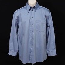 Kenneth Cole Reaction Mens Dress Shirt 16.5 - 32/33 L Button Front Blue Sheen - £21.28 GBP