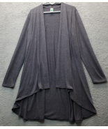 Kiwi Cardigan Sweater Womens XL Gray Long Sleeve Asymmetrical Hem Open F... - $31.93 CAD