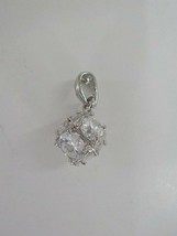 Sparkle Charm With 6 Clear Stones Set In Geometric Square Shape Wow Pendant New - £9.61 GBP