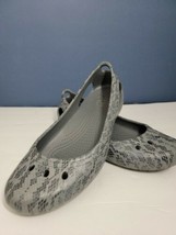 Crocs Women Size 10 M Gray Flat Synthetic Shoes  slip on - £19.66 GBP