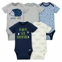 5-Pack Boys Hedgehog Short Sleeve One Piece Bodysuits 6-9 months - £8.69 GBP