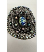 Large Vintage Multi Colored Rhinestones Jeweled Shoe Clip One Only - €21,35 EUR