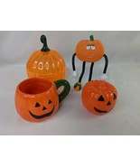 Halloween Decorations Bendable Pumpkin Figure Ceramic Mug Mini Plastic C... - $8.95