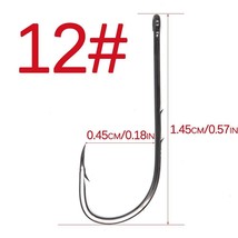 50pcs/lot Long Shank Fishing Hook 1#-6/0# High  Steel Sharp Barbed Offset Narrow - £35.03 GBP