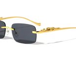 Dweebzilla Jaguar Rimless Rectangular Slim Sleek Metal Luxury Sunglasses... - £9.97 GBP+