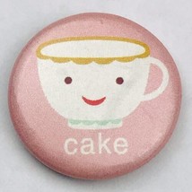Tea Cup Cake Small Vintage Pin Button Pinback - £7.86 GBP