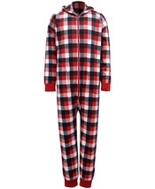 allbrand365 designer Mens Plaid One-Piece Hooded Overalls Size Large Color Red - £35.24 GBP