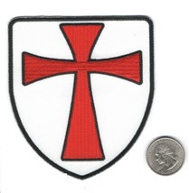 Knight&#39;s Templar Crusaders Cross  Iron On Sew On Embroidered Patch  3 1/2&quot;X 4&quot; - £4.91 GBP