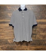 Orvis Polo Shirt Short Sleeve Navy Blue Striped Mens Size Large - $20.59 CAD
