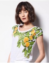 MILLY for DesigNation T-SHIRT Size: SMALL New SHIP FREE Lemon  Sequin - £70.00 GBP