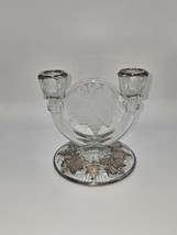 Indiana Glass 1950s Constellation Grape Silver Overlay Double Candlestic... - $825.92 MXN