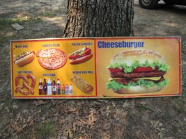 Big Vintage Gas Station Food Counter Cheeseburger Sign - $148.49