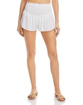 Aqua Swim Womens Smocked Elastic Semi-Sheer Swim Cover Up Shorts - $22.00
